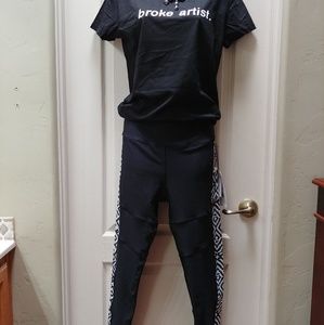 NWT X by GOTTEX Back Zip Leggings